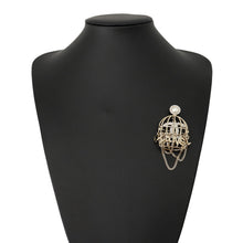 Load image into Gallery viewer, CHANEL Birdcage Brooch Gold Metal Faux Pearl Rhinestone
