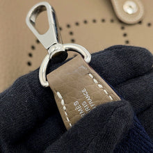 Load image into Gallery viewer, HERMES Evelyne Amazon Short Etoupe/Blue Indigo Taurillon Clemence Size TPM
