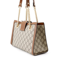 Load image into Gallery viewer, GUCCI GG Supreme Padlock ChainShoulder Bag Beige/Brown498156 PVC Leather
