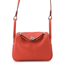 将图像加载到图库查看器中，HERMES Lindy Rouge Coeur Swift Leather Size Mini
