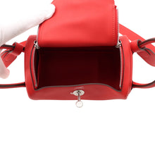将图像加载到图库查看器中，HERMES Lindy Rouge Coeur Swift Leather Size Mini
