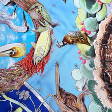 Load image into Gallery viewer, HERMES A Guide to the Flora and Plants of Texas Size 90 Jaune Vif / Blue Azure / MulticolorH591762S 02 100% silk beads
