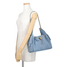 Load image into Gallery viewer, CHANEL CHANEL25 ChainShoulder Bag BlueAS5293-B24748-U9397 Washed Denim Size Small
