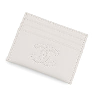 CHANEL CC Logo Card Case 24/25 Year Métiers d'Art Collection WhiteAP4706 Caviar Leather