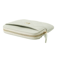 将图像加载到图库查看器中，CHANEL Matelasse Classic Zip Coin Purse Light GreenAP2061 Caviar Leather

