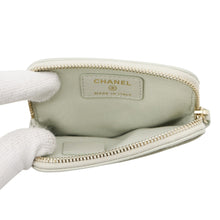 将图像加载到图库查看器中，CHANEL Matelasse Classic Zip Coin Purse Light GreenAP2061 Caviar Leather
