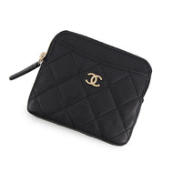 CHANEL Matelasse Zip coin purse BlackAP2061 Caviar Leather