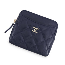 Load image into Gallery viewer, CHANEL Matelasse Zip coin purse NavyAP2061 Caviar Leather

