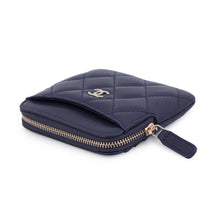 Load image into Gallery viewer, CHANEL Matelasse Zip coin purse NavyAP2061 Caviar Leather
