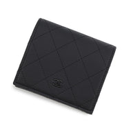 CHANEL Matelasse CC Logo Small Wallet BlackAP3817 Leather