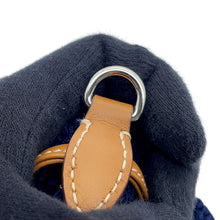 Load image into Gallery viewer, MIUMIU Crochet Border Drawstring Bag Navy/Red/White Cotton Leather
