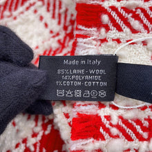 将图像加载到图库查看器中，CHANEL CC Logo TweedStole Red/WhiteAAC177 Wool85% Nylon14% Cotton1%
