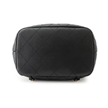 Load image into Gallery viewer, CHANEL Matelasse Drawstring Double Pocket Backpack BlackAS4342 Calf Leather
