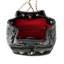 Load image into Gallery viewer, CHANEL Matelasse Drawstring Double Pocket Backpack BlackAS4342 Calf Leather
