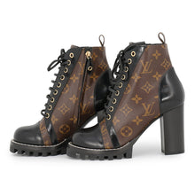 将图像加载到图库查看器中，LOUIS VUITTON Star Trail EncreBoots Noir/Brown1A2Y7W Patent LeatherMonogram Plain Calf Leather Size 37
