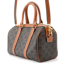 Load image into Gallery viewer, CELINE Triomphe 2WAY Travel Bag Tan121322 PVC Leather Size Medium
