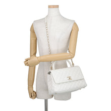 将图像加载到图库查看器中，CHANEL Matelasse Coco Handle 2WAYHandbag WhiteA92991 Caviar Leather Size 29
