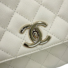 Load image into Gallery viewer, CHANEL Matelasse Coco Handle 2WAYHandbag WhiteA92991 Caviar Leather Size 29

