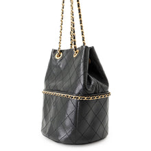 将图像加载到图库查看器中，CHANEL Matelasse Around Chain Bucket Bag BlackAS5328 Shiny Lambskin Size Small
