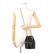 Load image into Gallery viewer, CHANEL Matelasse Around Chain Bucket Bag BlackAS5328 Shiny Lambskin Size Small

