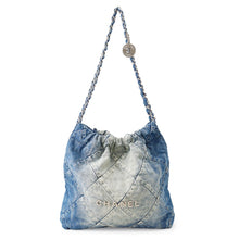 Load image into Gallery viewer, CHANEL CHANEL22 ChainShoulder Bag BlueAS3260 Denim Size Small
