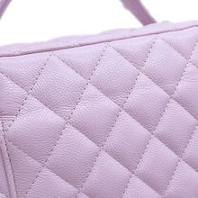 Load image into Gallery viewer, CHANEL Top Handle Matelasse CC Logo Vanity Bag Light PurpleAP2573 Caviar Leather
