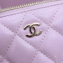 Load image into Gallery viewer, CHANEL Top Handle Matelasse CC Logo Vanity Bag Light PurpleAP2573 Caviar Leather
