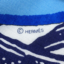 Load image into Gallery viewer, HERMES Giant Square Cavalier en Formes Size 140 Blue/White/Multicolor Cashmere70% Silk30%
