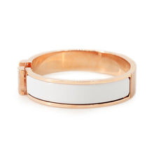 将图像加载到图库查看器中，HERMES Clic H Bangle Size PM White Lacquer Gold Plated
