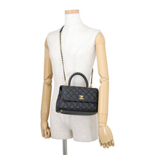 Load image into Gallery viewer, CHANEL Coco Handle 2WAYHandbag BlackA92990 Caviar Leather Size XS
