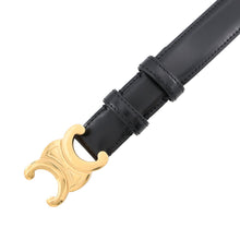 Load image into Gallery viewer, CELINE Triomphe Belt 0.7" Size 85 Black45AK93A01.38NO Calf Leather
