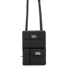 将图像加载到图库查看器中，HERMES Kelly Multi-Pocket To Go Black Epsom
