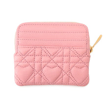 将图像加载到图库查看器中，Dior Karo Lavender Coin Purse Pink Lambskin
