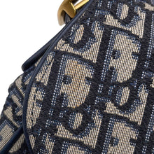 Load image into Gallery viewer, Dior Oblique Saddlebag Navy/BeigeM0447CTZQ_M928 Canvas Leather Size Mini
