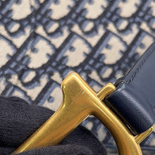 Load image into Gallery viewer, Dior Oblique Saddlebag Navy/BeigeM0447CTZQ_M928 Canvas Leather Size Mini
