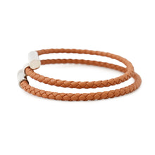 Load image into Gallery viewer, HERMES Leather Bracelet Tourni Tresse Size T4 Gold Swift Leather
