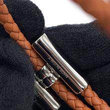 Load image into Gallery viewer, HERMES Leather Bracelet Tourni Tresse Size T4 Gold Swift Leather
