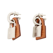 Load image into Gallery viewer, HERMES O'Kelly Earrings Gold Metal Swift Leather
