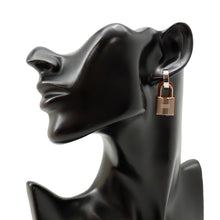 Load image into Gallery viewer, HERMES O'Kelly Earrings Gold Metal Swift Leather
