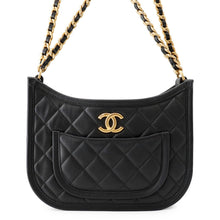 Load image into Gallery viewer, CHANEL Matelasse Chain Hobo BlackAS4666 Calf Leather
