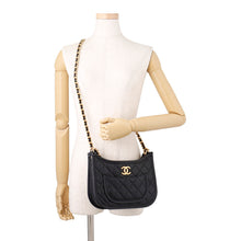 Load image into Gallery viewer, CHANEL Matelasse Chain Hobo BlackAS4666 Calf Leather
