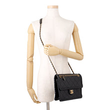 Load image into Gallery viewer, CHANEL Matelasse Single Flap Shoulder Bag BlackAS2496 Lambskin
