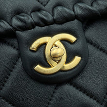 Load image into Gallery viewer, CHANEL Matelasse Single Flap Shoulder Bag BlackAS2496 Lambskin
