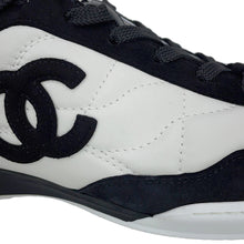Load image into Gallery viewer, CHANEL CC Logo Sneakers White/BlackG47274-B24503-UA447 Calf Leather suede Size 39
