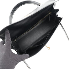 将图像加载到图库查看器中，HERMES Kelly Sellier Black Box Calf Leather Size 32
