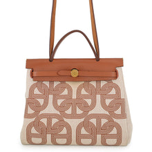 Load image into Gallery viewer, HERMES Herbag Zip Le Tourne Fauve/Ecru/Beige Toile H Vache Hunter Leather Size PM
