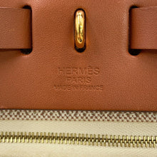 Load image into Gallery viewer, HERMES Herbag Zip Le Tourne Fauve/Ecru/Beige Toile H Vache Hunter Leather Size PM
