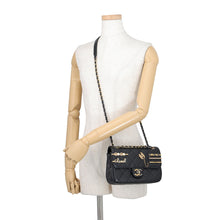 将图像加载到图库查看器中，CHANEL Matelasse Bag Charm Single Flap Chain Shoulder BlackAS2978-B07261-94305 Lambskin Rhinestone Faux Pearl

