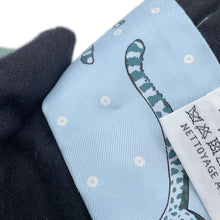 Load image into Gallery viewer, HERMES Twilly Cheetah Bandana GUEPARDS BANDANA Marine Clair/Blue Ciel/Vert Silk100%
