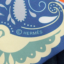 Load image into Gallery viewer, HERMES Twilly Cheetah Bandana GUEPARDS BANDANA Marine Clair/Blue Ciel/Vert Silk100%
